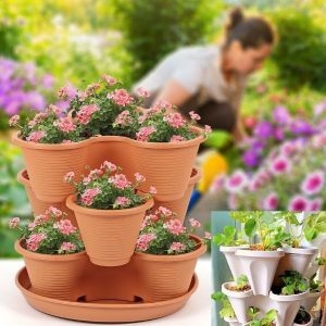 Vertikalt stabelbare plantepotter (Sæt med 3) | PLANTUP
