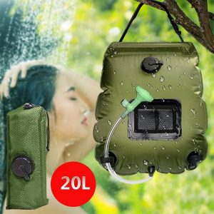 Solar Campingsbruser med Indbygget Termometer (20L) | SHOWDY